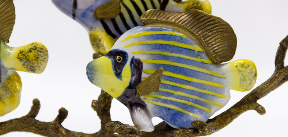 Подсвечник Желтые рифовые рыбки