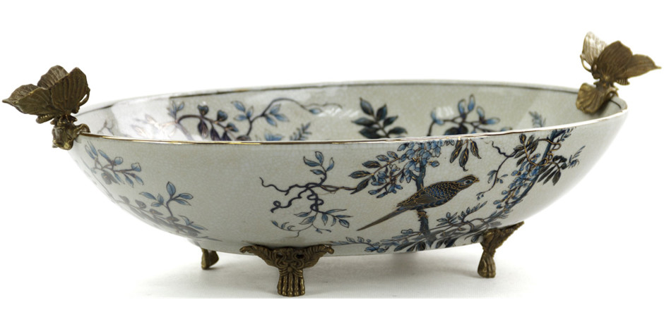 Блюдо Blue and Bronze Butterfly Holders