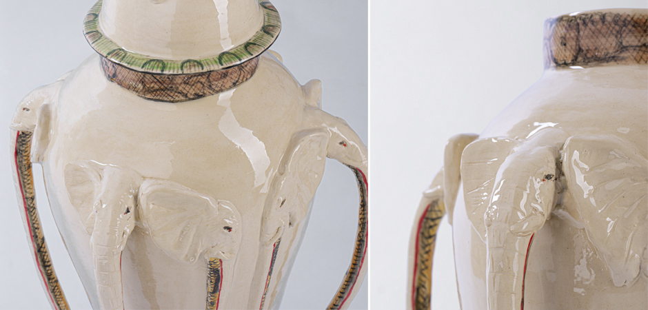 Большая Ваза Safari Elephant Urn Ardmore style