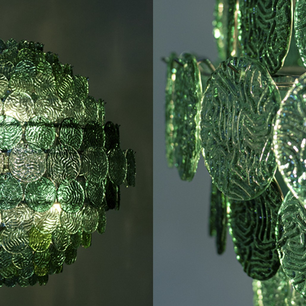 Люстра зеленое стекло Lighting Braithwell Chandelier
