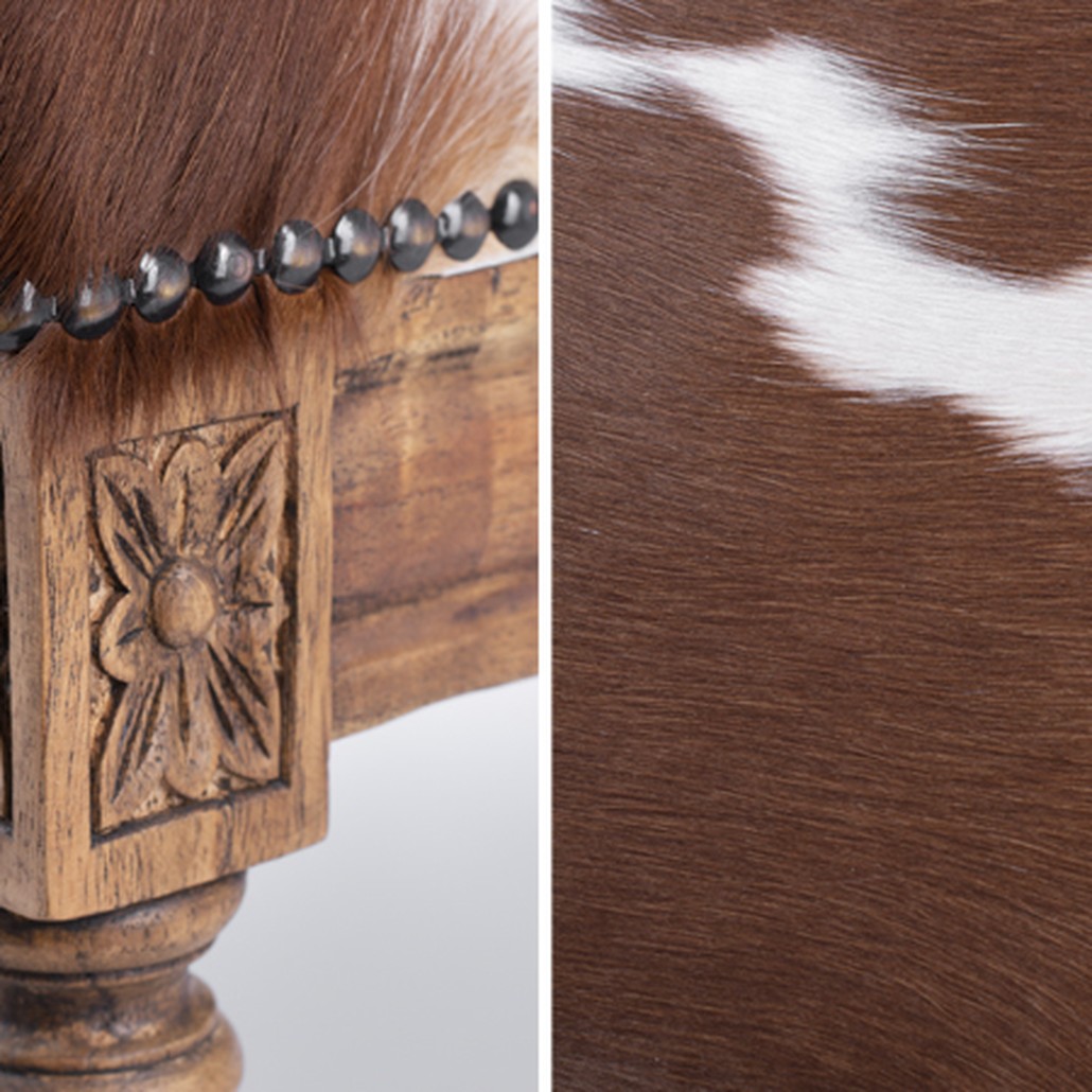 Пуф коричневая натуральная шкура Louie Cowhide Ottoman