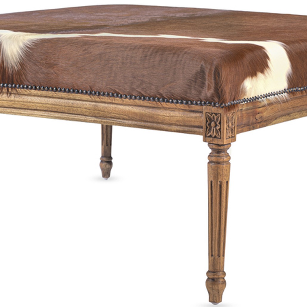 Пуф коричневая натуральная шкура Louie Cowhide Ottoman