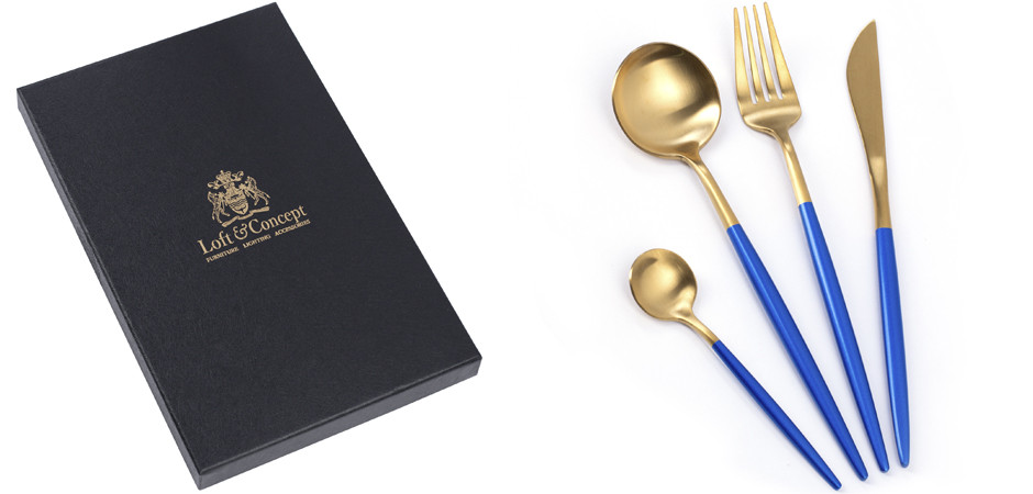 Столовые приборы Gold and Blue