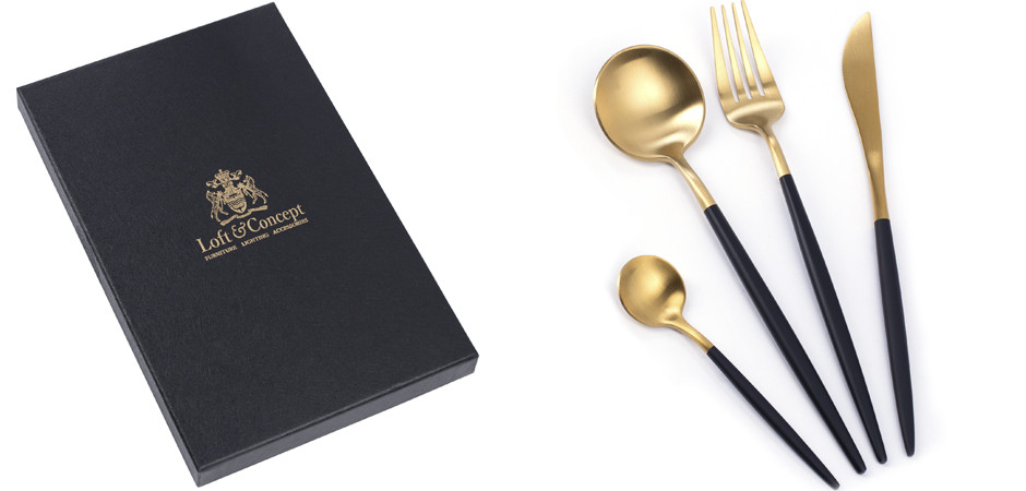 Столовые приборы Gold and Black