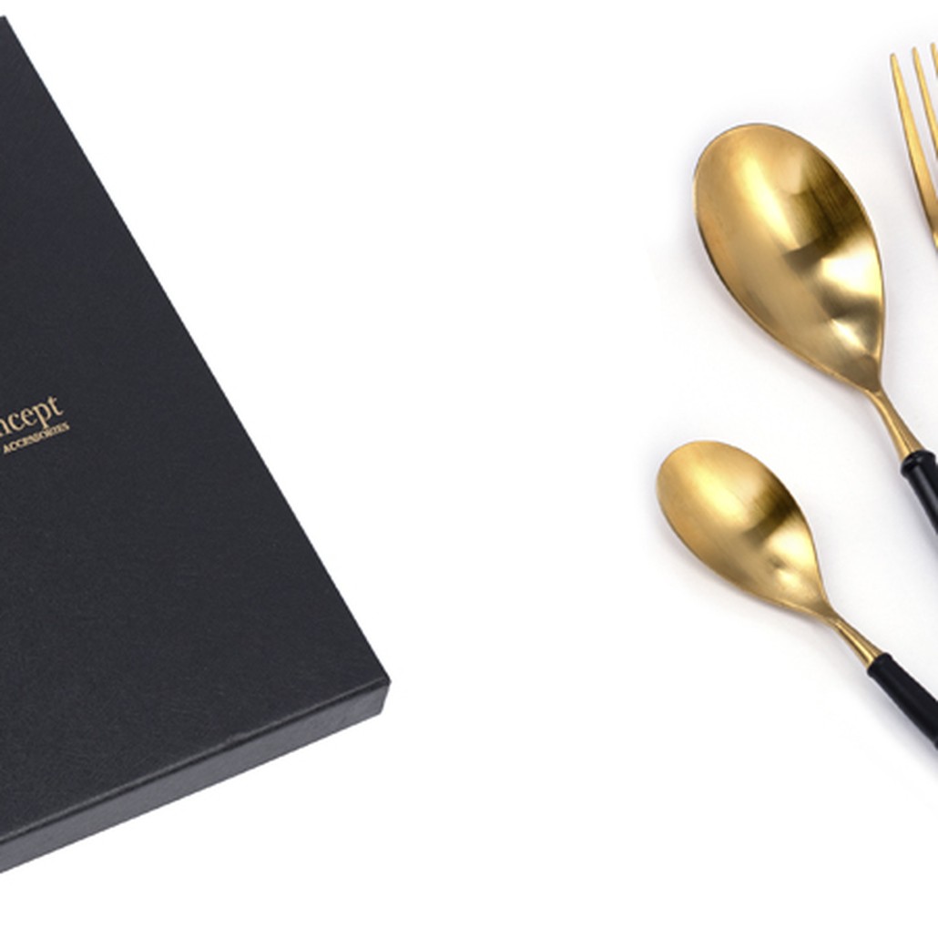 Столовые приборы Bamboo Gold and Black
