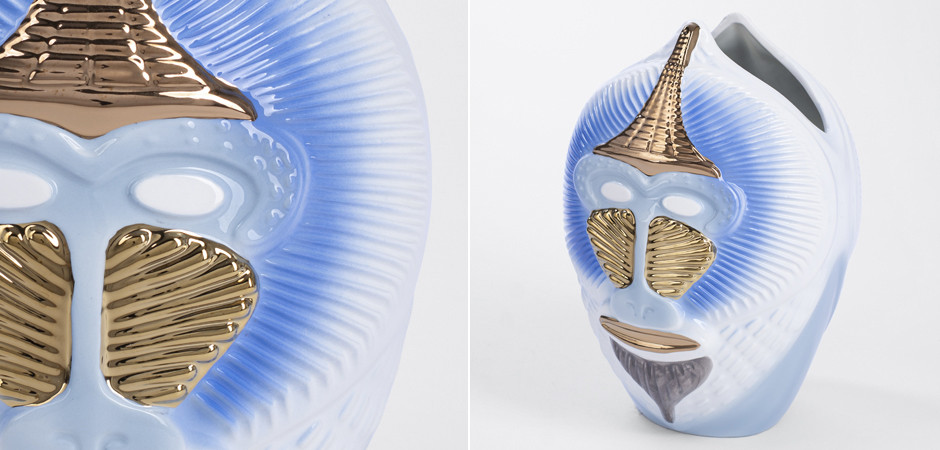 Ваза Primates Mandrillus blue