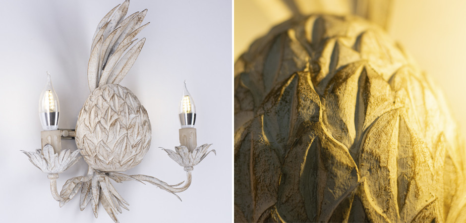 Бра Ананас белый прованс Pineapple Wall Lamp