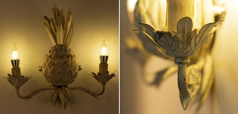 Бра Ананас белый прованс Pineapple Wall Lamp