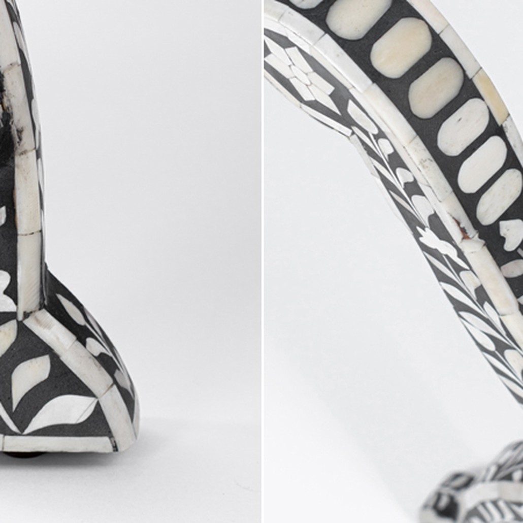 Табурет отделка кость черный BONE INLAY Jenny Stool