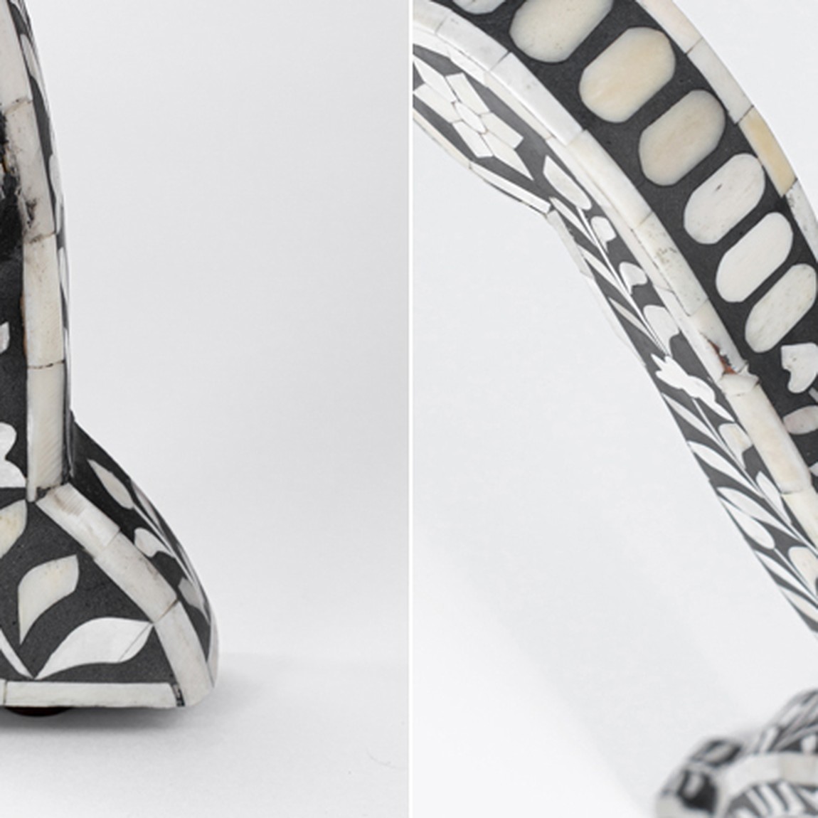 Табурет отделка кость черный BONE INLAY Jenny Stool