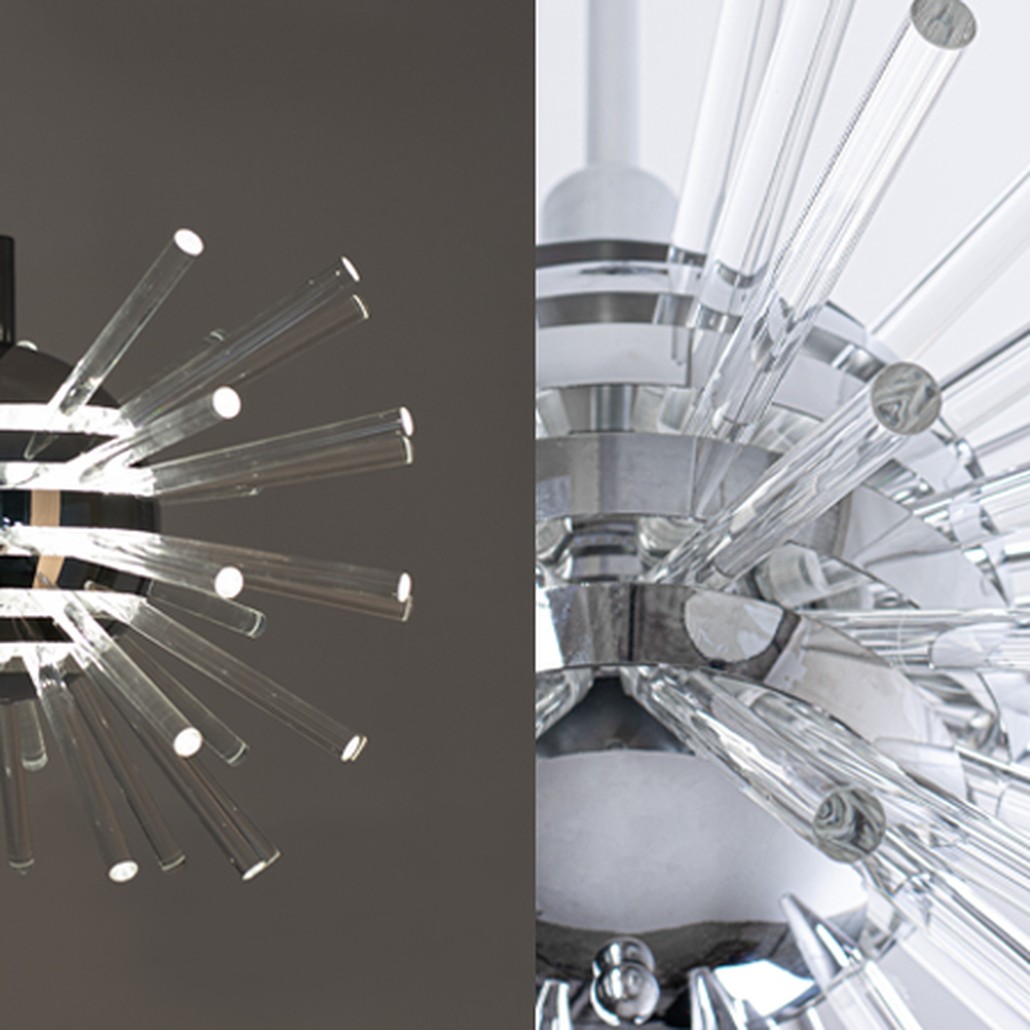 Bakalowits Miracle Sputnik Chandelier with Crystal Glass Rods