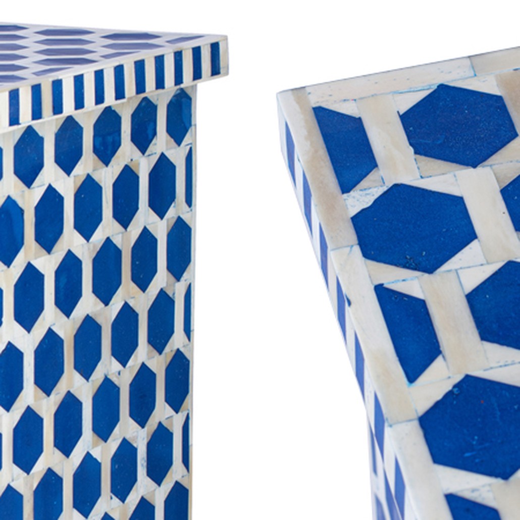 Тумба Midnight Blue Hexagon inlay cupboard 2 Drawer