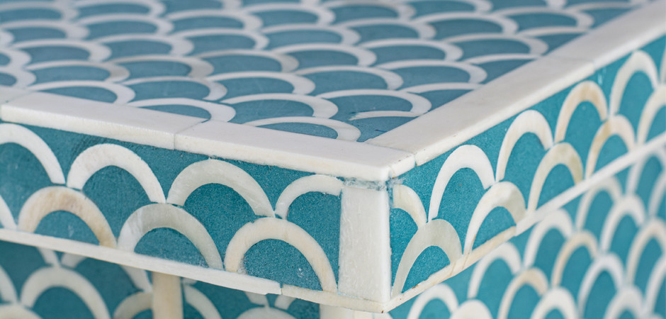 Тумба bone fish scale inlay cupboard