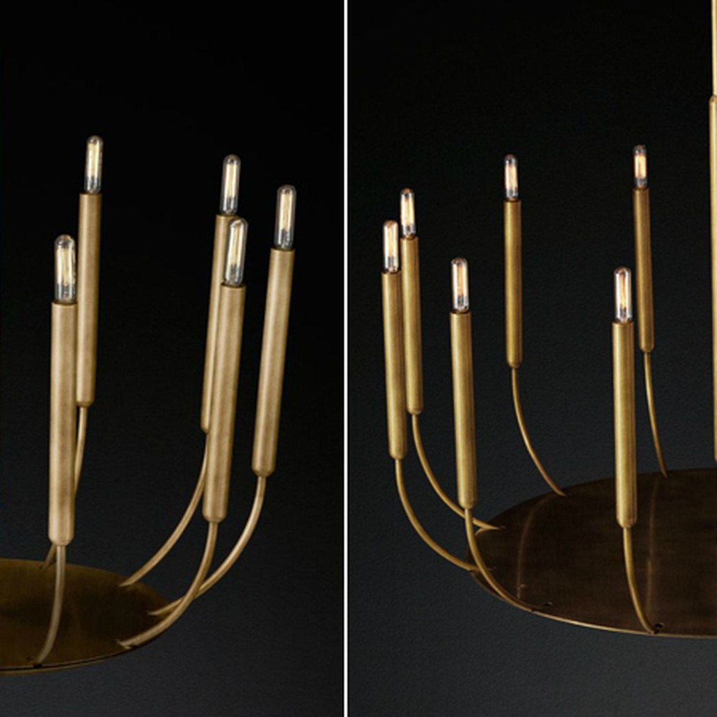 Люстра Quenouilles Round Chandelier brass