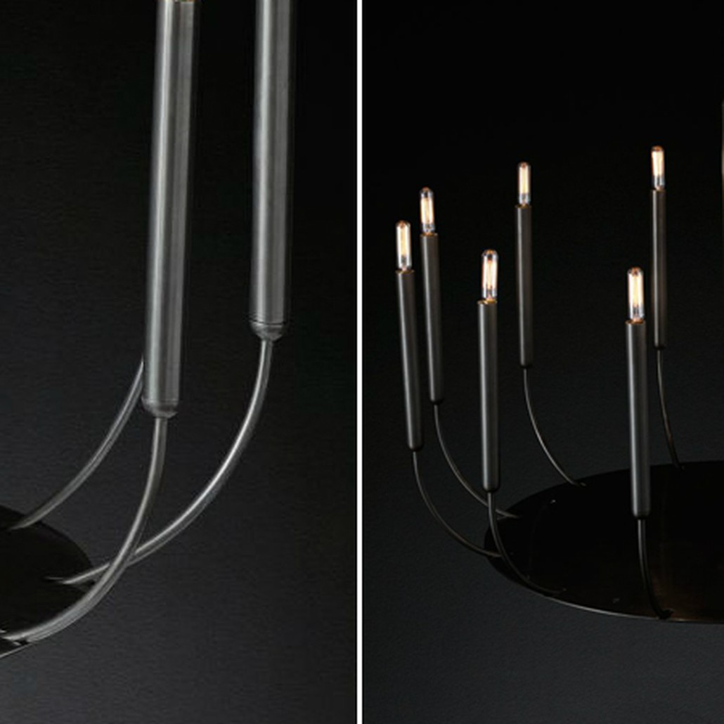 Люстра Quenouilles Round Chandelier black