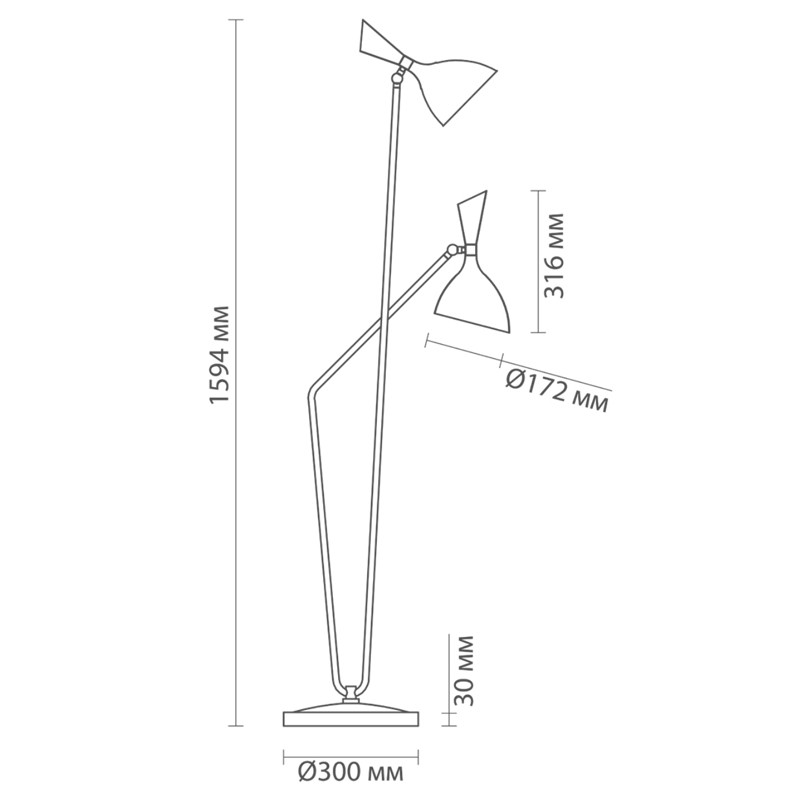 Торшер Duke 2 black