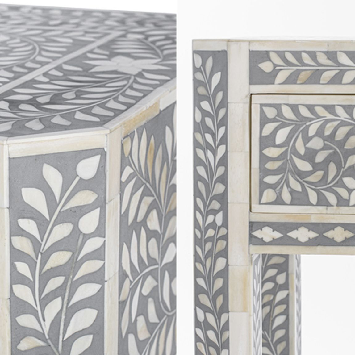 Консоль с ящиками отделка кость BONE INLAY CONSOL TABLE 2 DRAWER