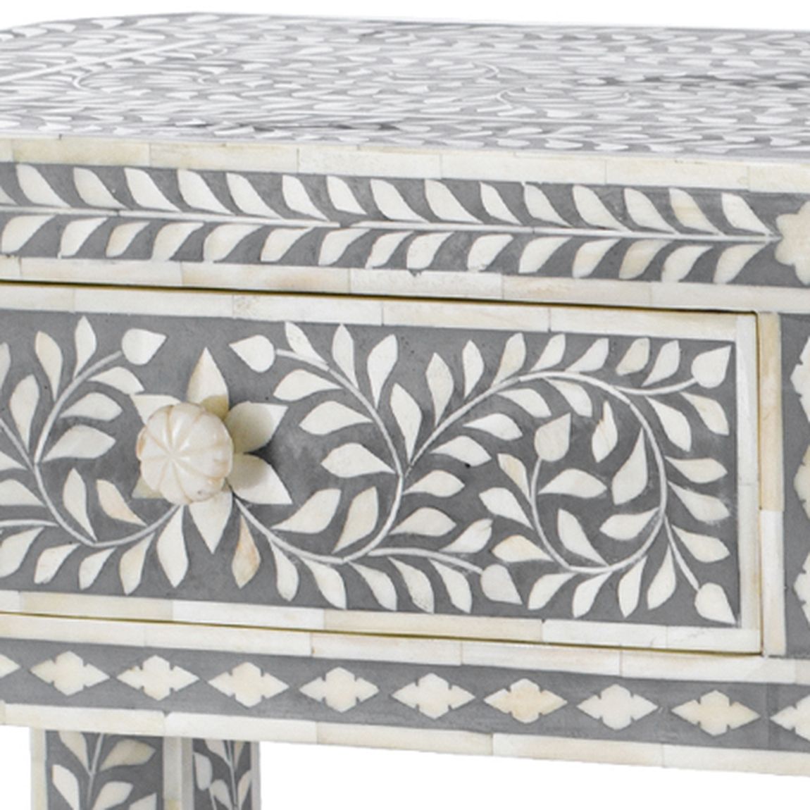 Консоль с ящиками отделка кость BONE INLAY CONSOL TABLE 2 DRAWER