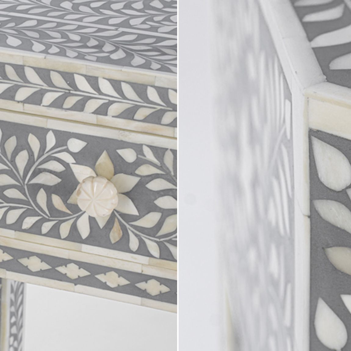 Консоль с ящиками отделка кость BONE INLAY CONSOL TABLE 2 DRAWER