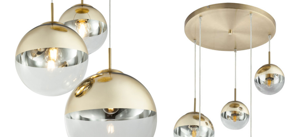 Светильник подвесной Mirror Ball Gold 5 плафонов