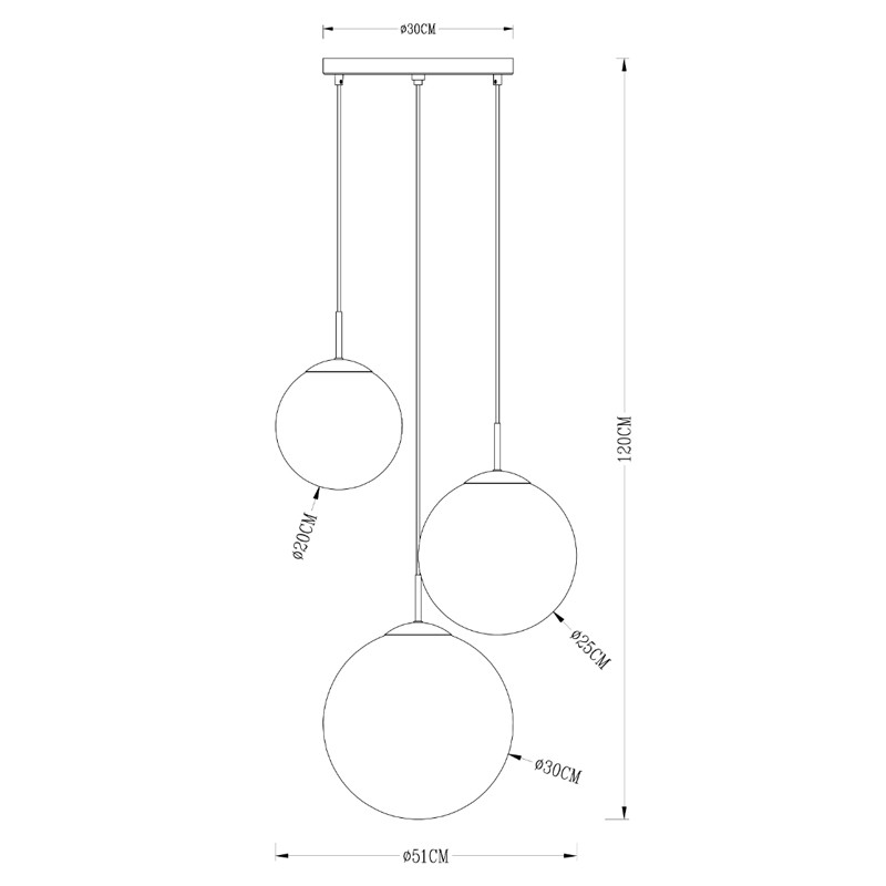 Люстра Ball Sunrise Pendant lamp smok 3 плафона