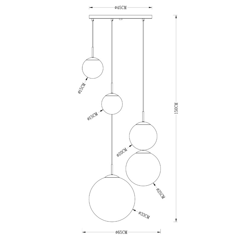 Люстра Ball Sunrise Pendant lamp smok 5 плафона