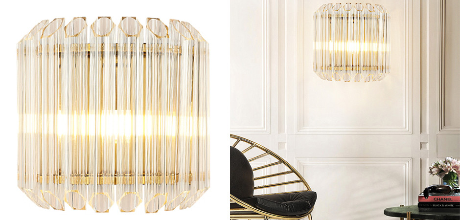 Бра Hexagon Wall Lamp прозрачное стекло