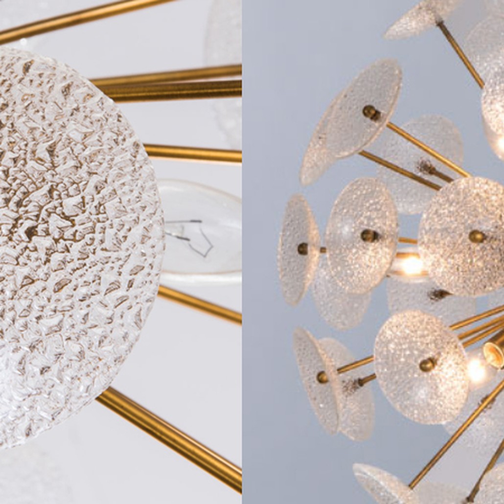 Люстра Sputnik Textured Glass White Chandelier