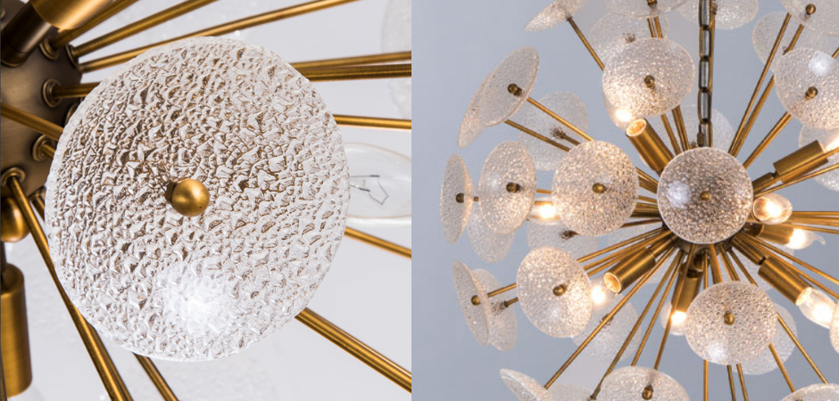 Люстра Sputnik Textured Glass White Chandelier