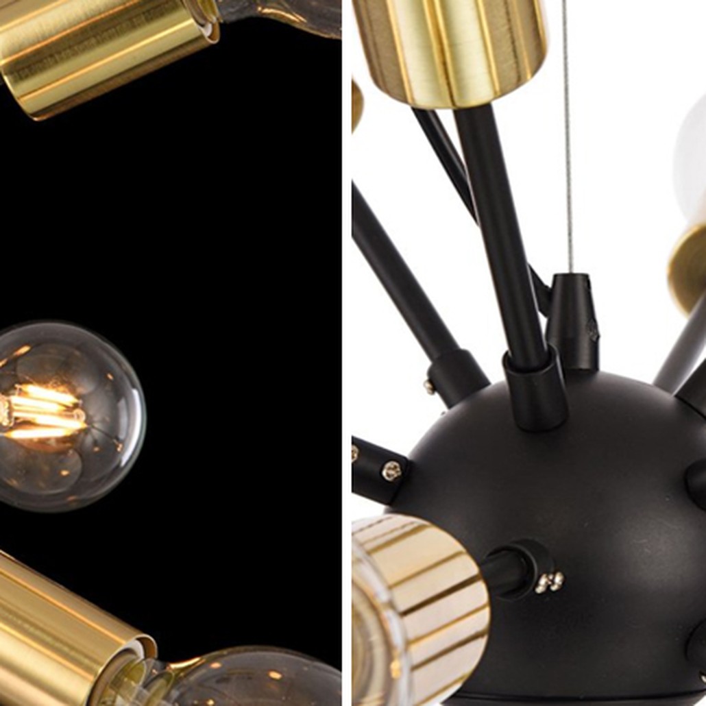 Люстра Sputnik 12 Black and Gold