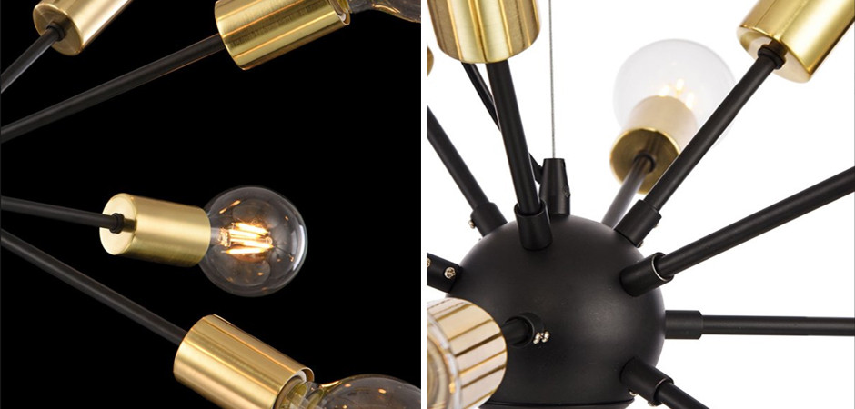 Люстра Sputnik 12 Black and Gold