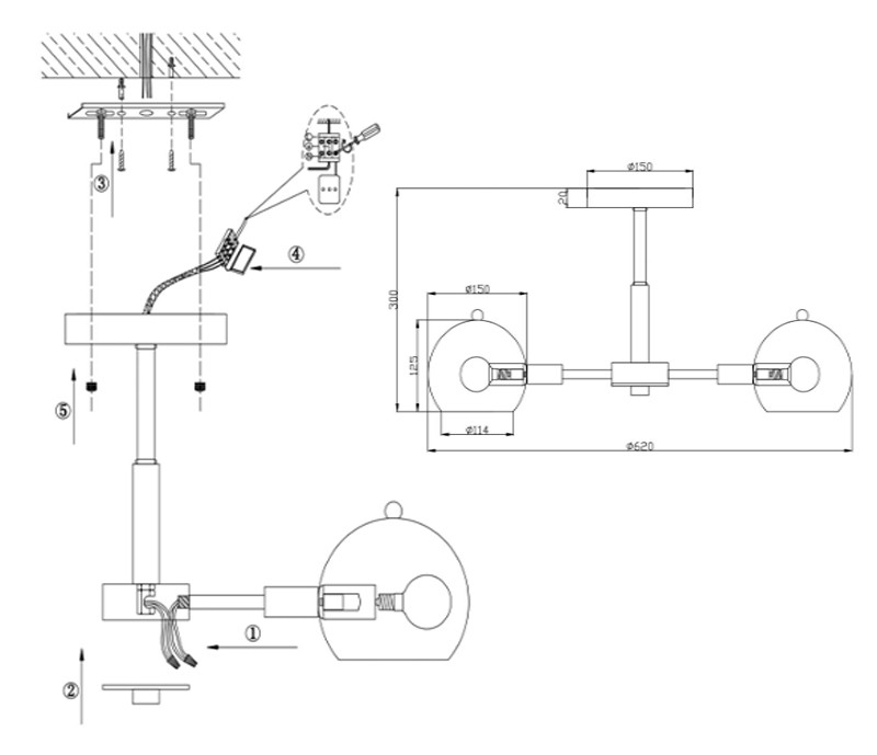 Потолочный светильник MOVE Green Balls