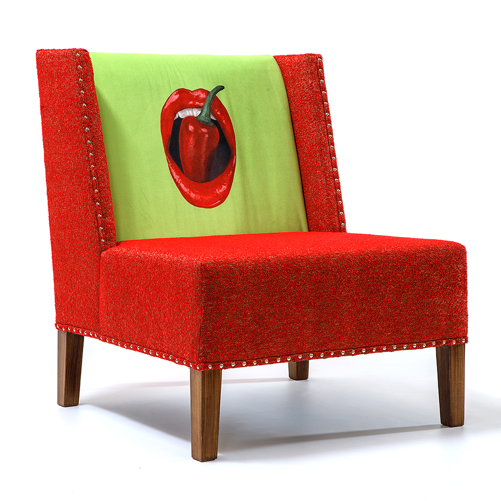 FUN Armchair "Chili Pepper" Red Дизайнерское кресло с цветным принтом