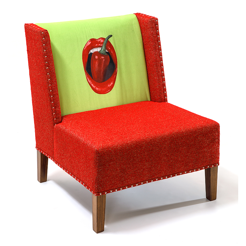 FUN Armchair "Chili Pepper" Red Дизайнерское кресло с цветным принтом
