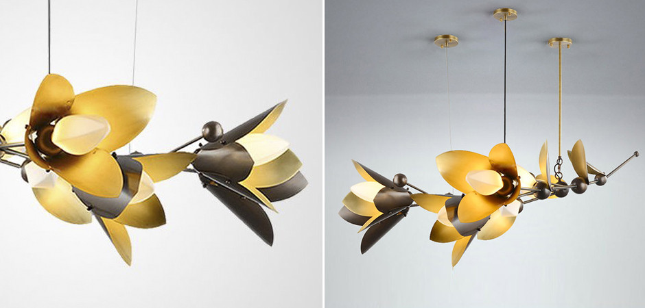 Дизайнерская люстра с природными мотивами LAVRA 8 flowers