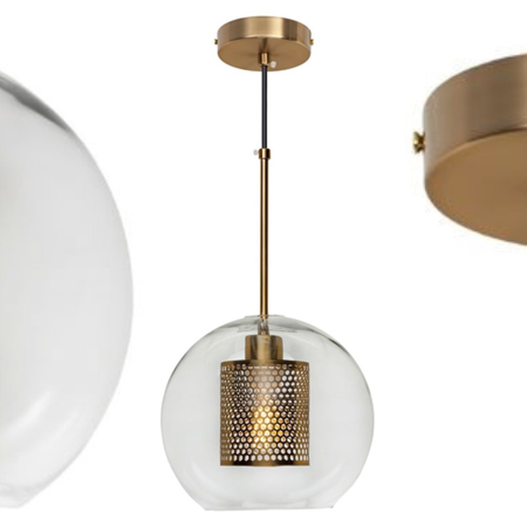 Perforated Vessel Pendant Lamp Gold Ball