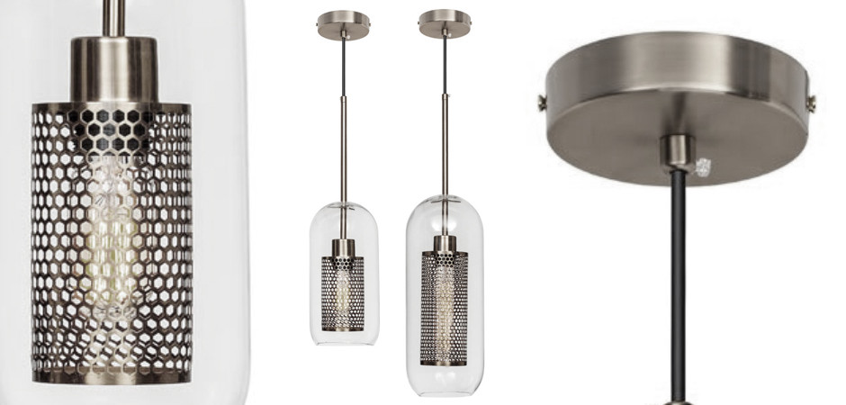 Perforation  Pendant Lamp Nickel Oval