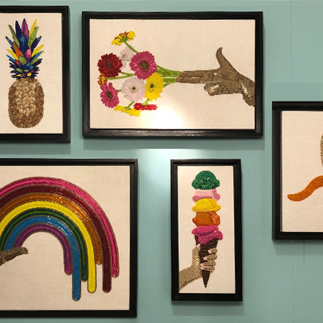 Панно Jonathan Adler RAINBOW BEADED WALL ART