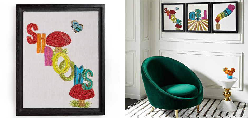 Панно Jonathan Adler Shrooms Beaded Wall Art