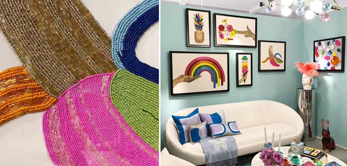 Панно Jonathan Adler BANANA BEADED WALL ART