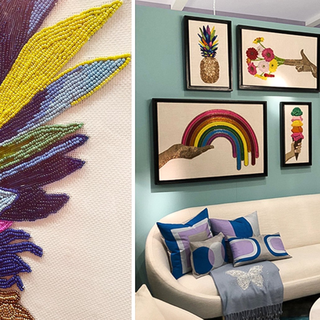 Панно PINEAPPLE BEADED WALL ART
