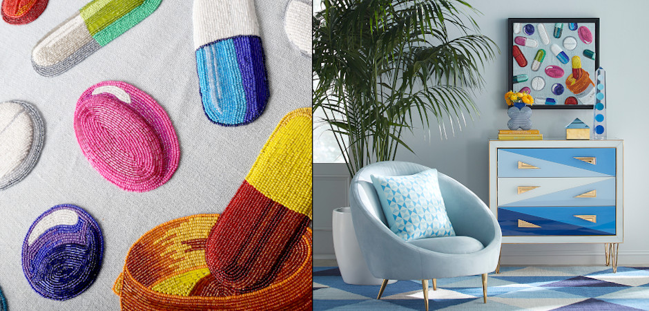 Панно Jonathan Adler HAPPY PILLS BEADED WALL ART