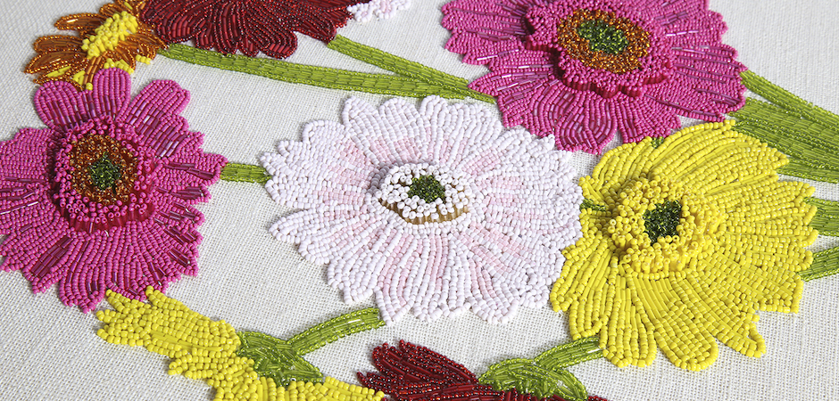 Панно Jonathan Adler FLOWER BEADED WALL ART