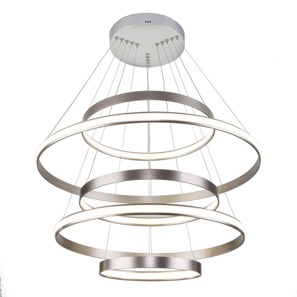 Люстра Light Ring Vertical Silver 5 колец серебро
