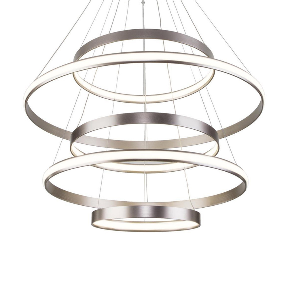 Люстра Light Ring Vertical Silver 5 колец серебро