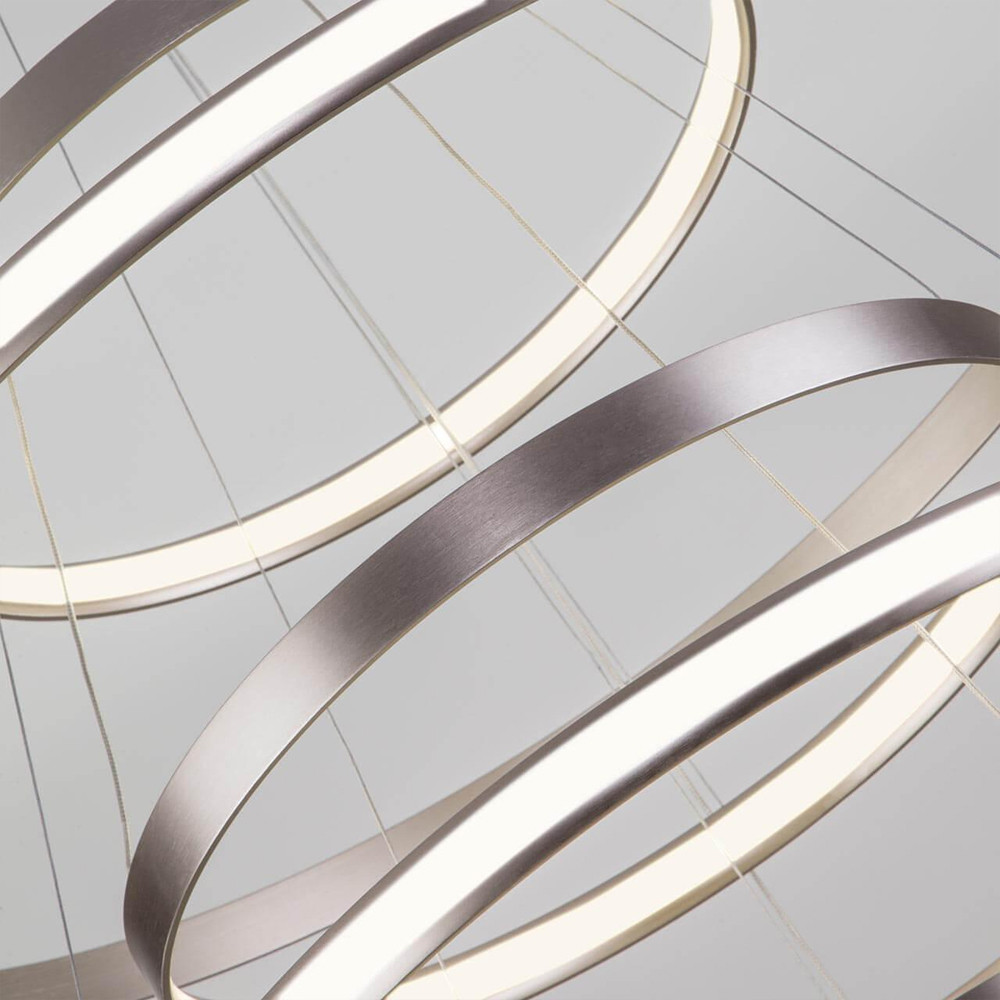 Люстра Light Ring Vertical Silver 5 колец серебро