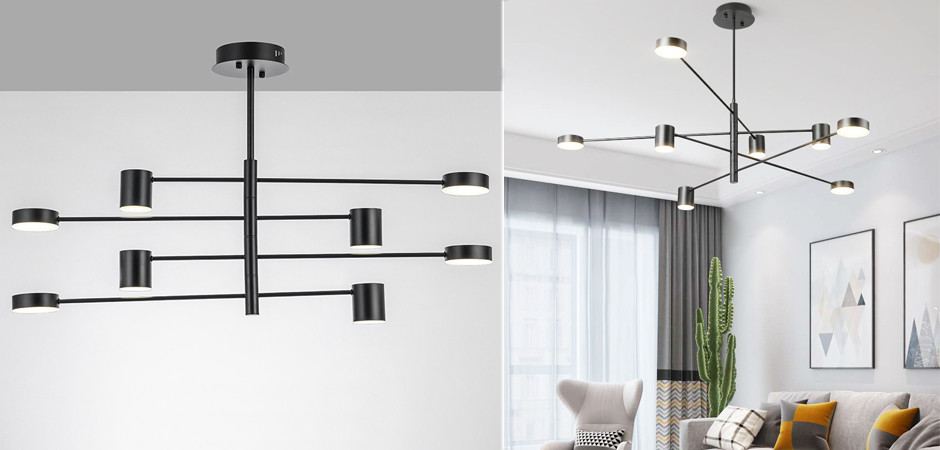 Светильник LED Lighting Black 8 lampholders