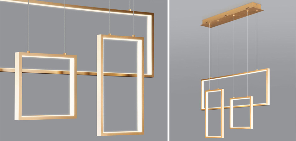 Люстра Rectangle Geometry Chandelier Gold 3