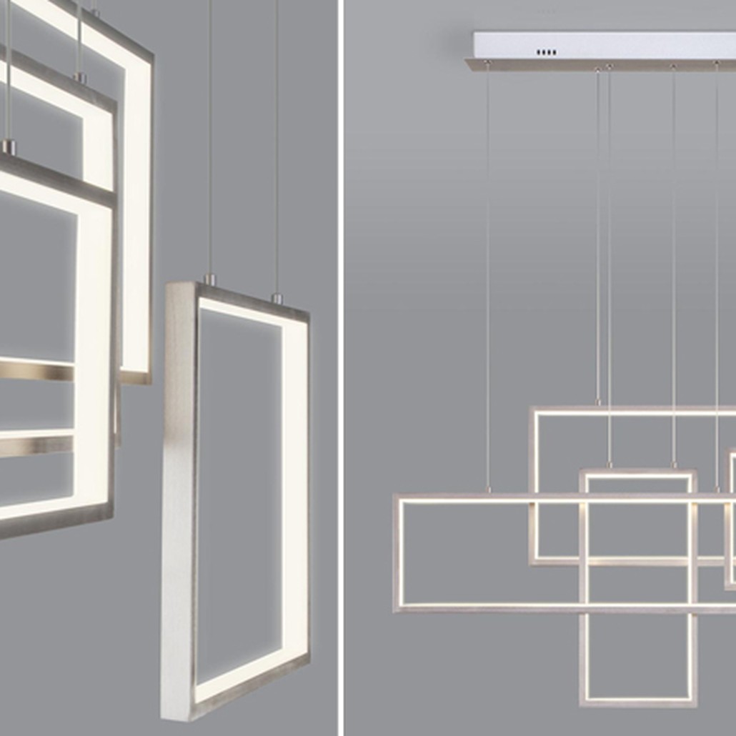 Люстра Rectangle Geometry Chandelier Nickel 5
