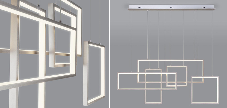 Люстра Rectangle Geometry Chandelier Nickel 5